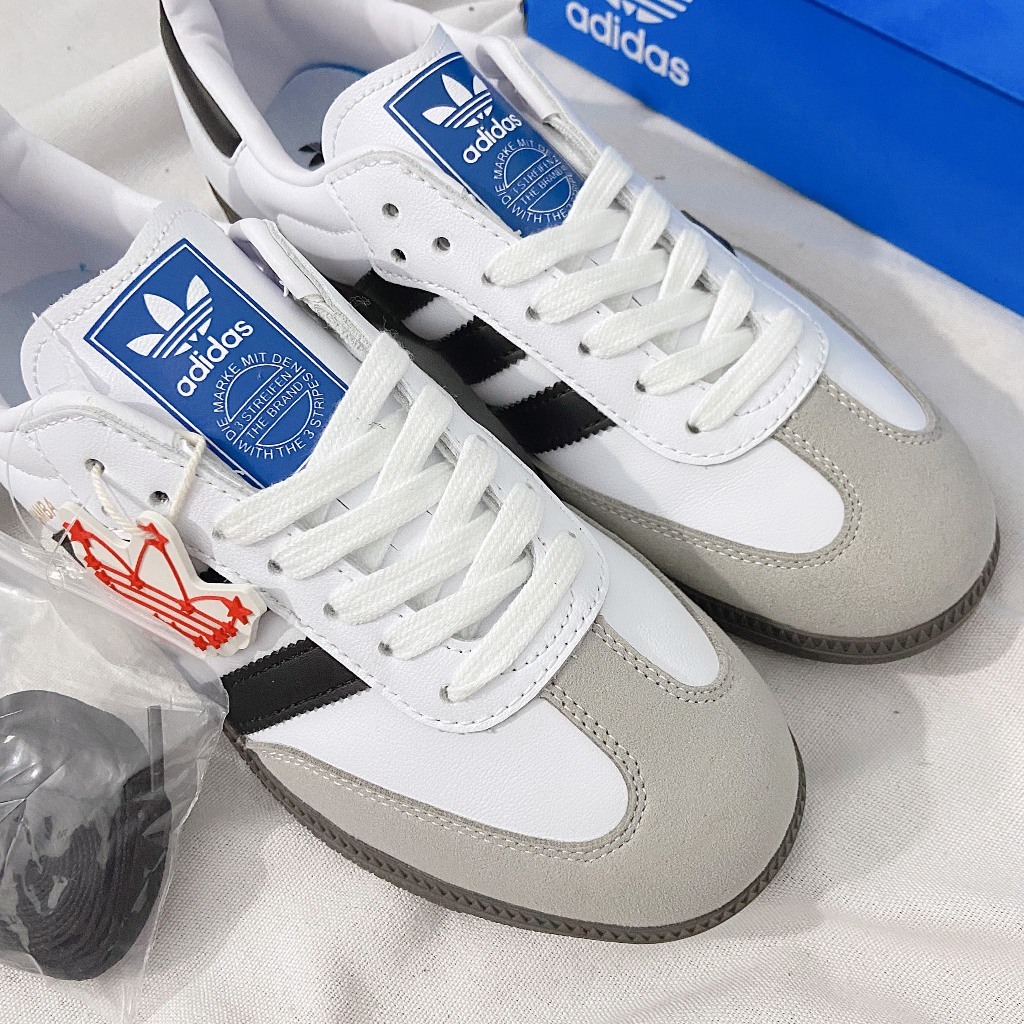 [AIO sneaker]  Giày_Adidas Samba Trắng,Giày Samba ADS Nam Nữ Trắng Sọc Đen Cá Tính Mẫu Basic Đi Êm Chân Full Box Bill
