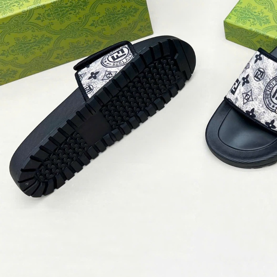 Dép nam nữ FENDI quai dán đế độn, Dép quai ngang nam fendi hót trend - Đế cao cao cấp quai dán điều chỉnh to/nhỏ