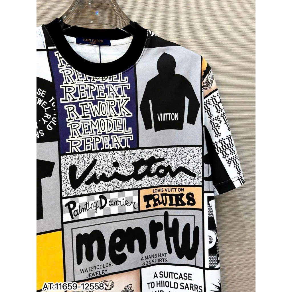 Áo Phông thun Unisex LV Họa Tiết Monogram Cao Cấp, In Nhiệt Siêu Bền Đẹp - Áo Thun Hè nam Nữ Giá Rẻ Hot 2025