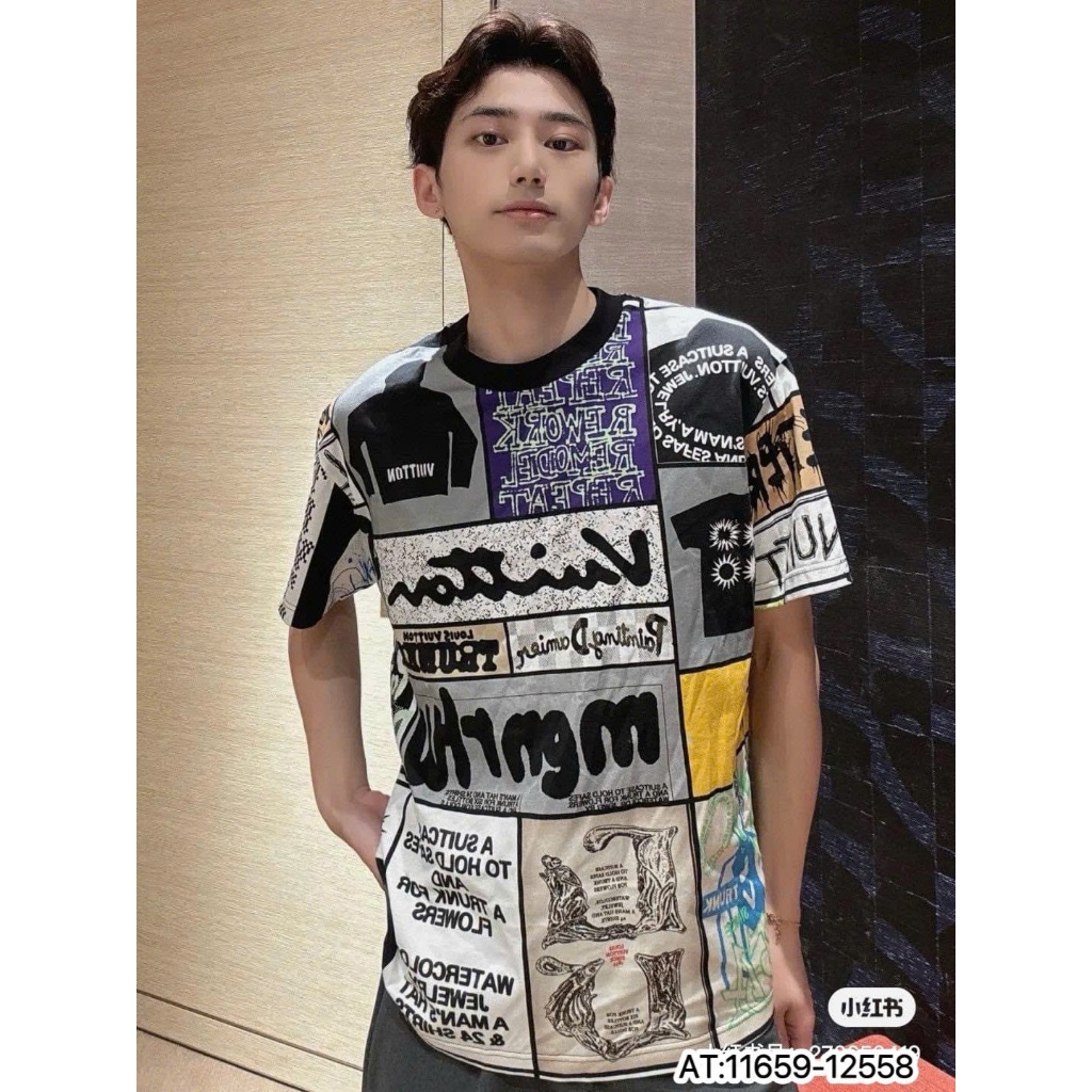 Áo Phông thun Unisex LV Họa Tiết Monogram Cao Cấp, In Nhiệt Siêu Bền Đẹp - Áo Thun Hè nam Nữ Giá Rẻ Hot 2025