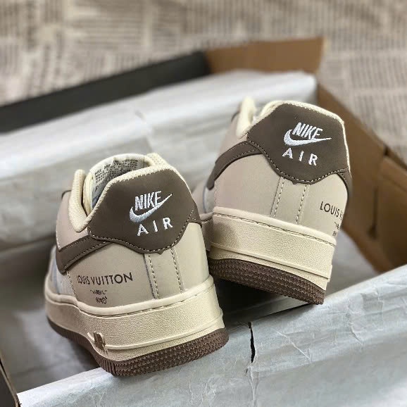 Giày LV x AF1 07  Low Dark Grey, AF LV Xám Kem