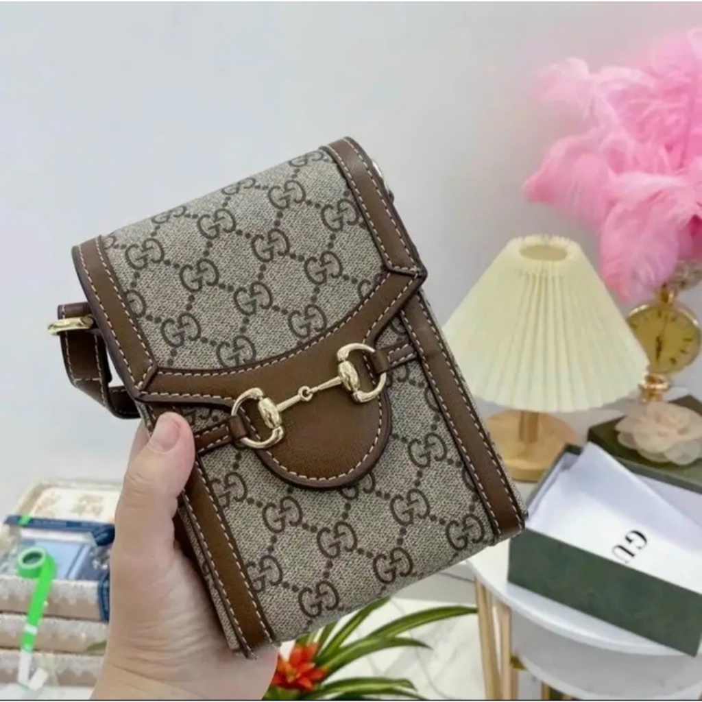 Túi xách boy phố AN THUYÊN đựng điện thoại hàng quảng châu dây da đeo chéo size 12 x 18 cm