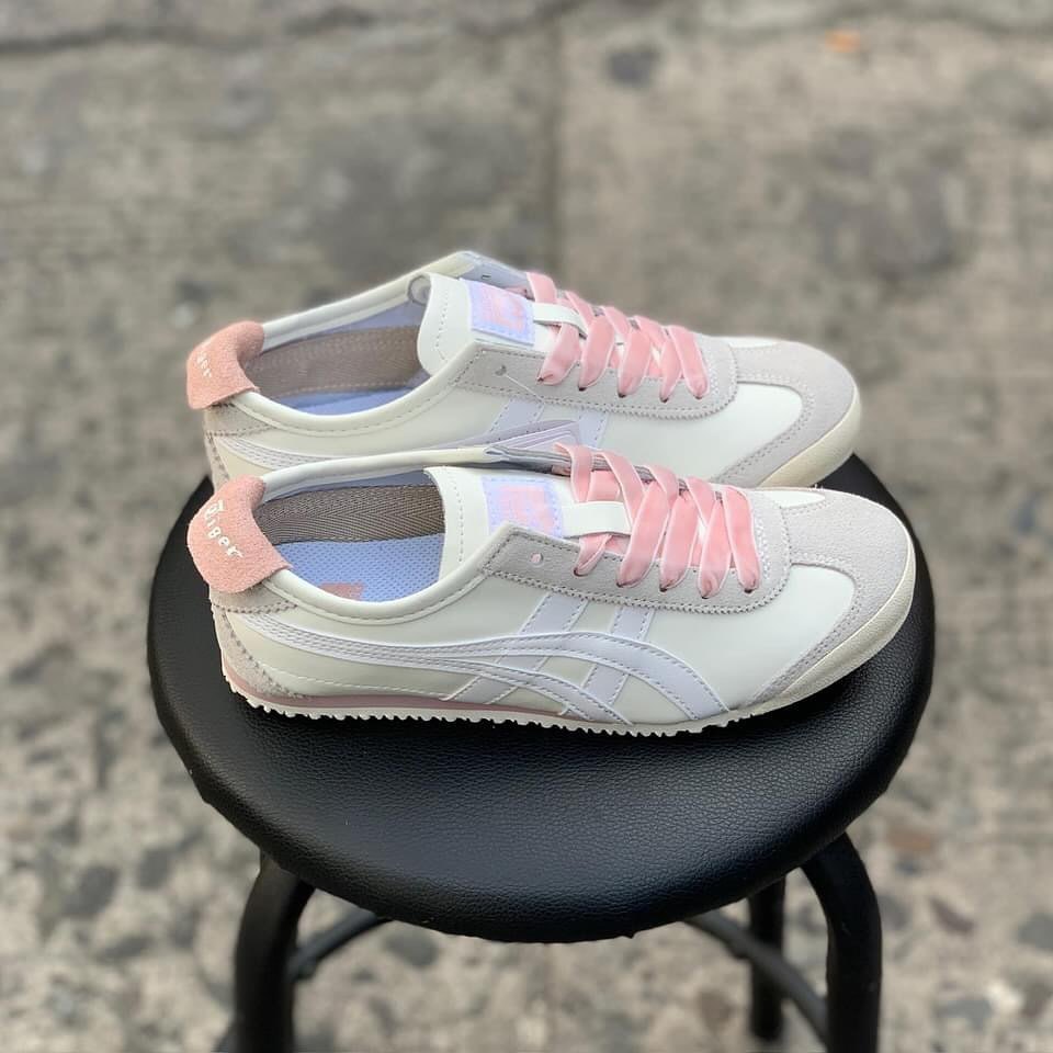 Giày Tiger hong giay  Onitsuka Tiger Mexico 66 White Pink [fullbox+freeship]