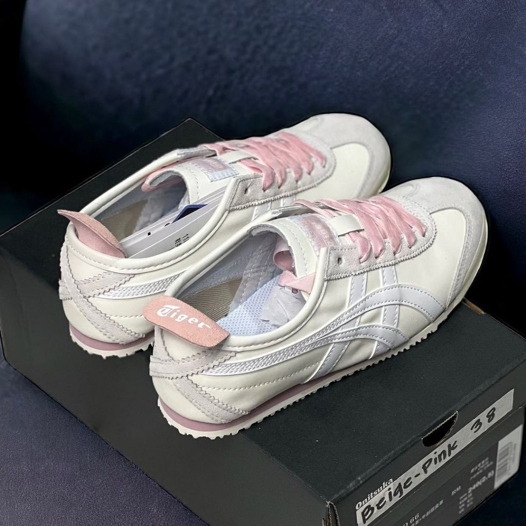 Giày Tiger hong giay  Onitsuka Tiger Mexico 66 White Pink [fullbox+freeship]