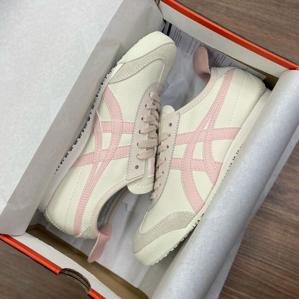 Giày Tiger hong giay  Onitsuka Tiger Mexico 66 White Pink [fullbox+freeship]