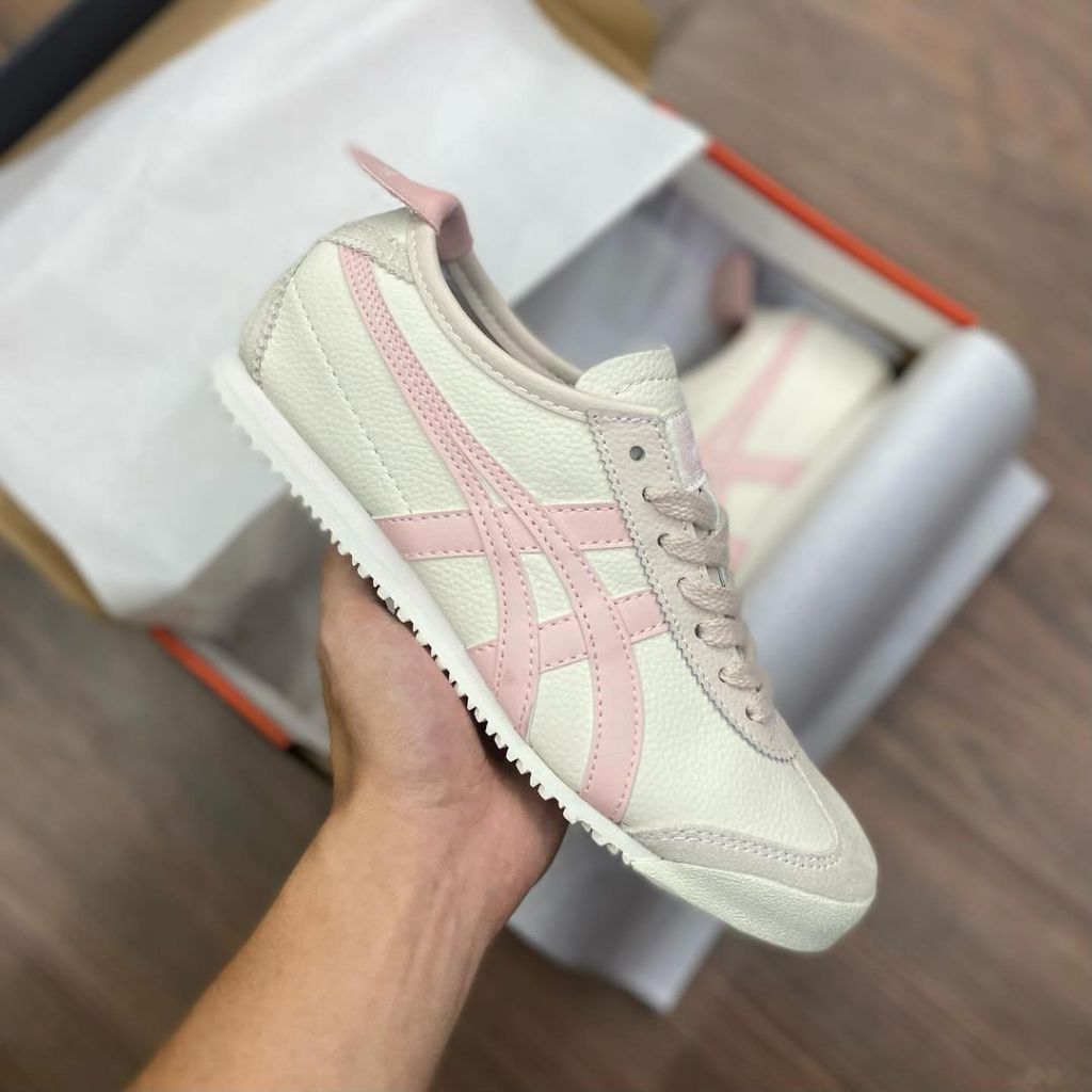 Giày Tiger hong giay  Onitsuka Tiger Mexico 66 White Pink [fullbox+freeship]