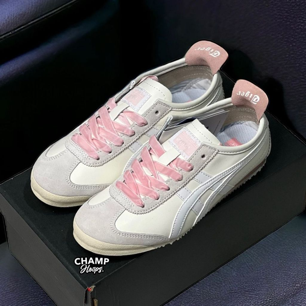 Giày Tiger hong giay  Onitsuka Tiger Mexico 66 White Pink [fullbox+freeship]
