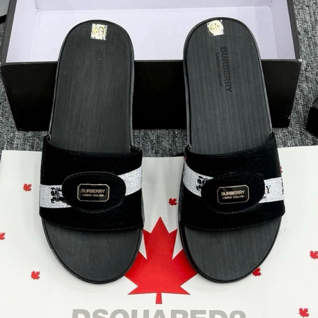 Dép BBR quai DA tag LOGO kim loại Sắc Nét Đã Được Khâu Quai Dép Chắc Chắn, Đế Cao Su Êm Mềm Full box,Dép BBR Nam Nữ
