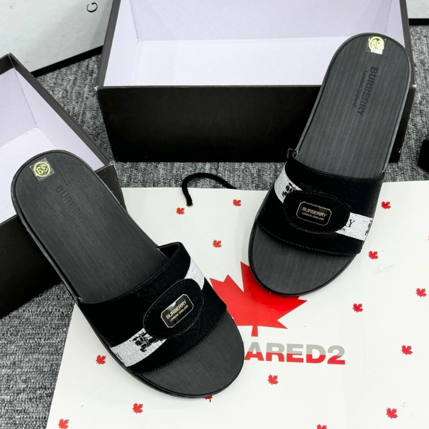 Dép BBR quai DA tag LOGO kim loại Sắc Nét Đã Được Khâu Quai Dép Chắc Chắn, Đế Cao Su Êm Mềm Full box,Dép BBR Nam Nữ