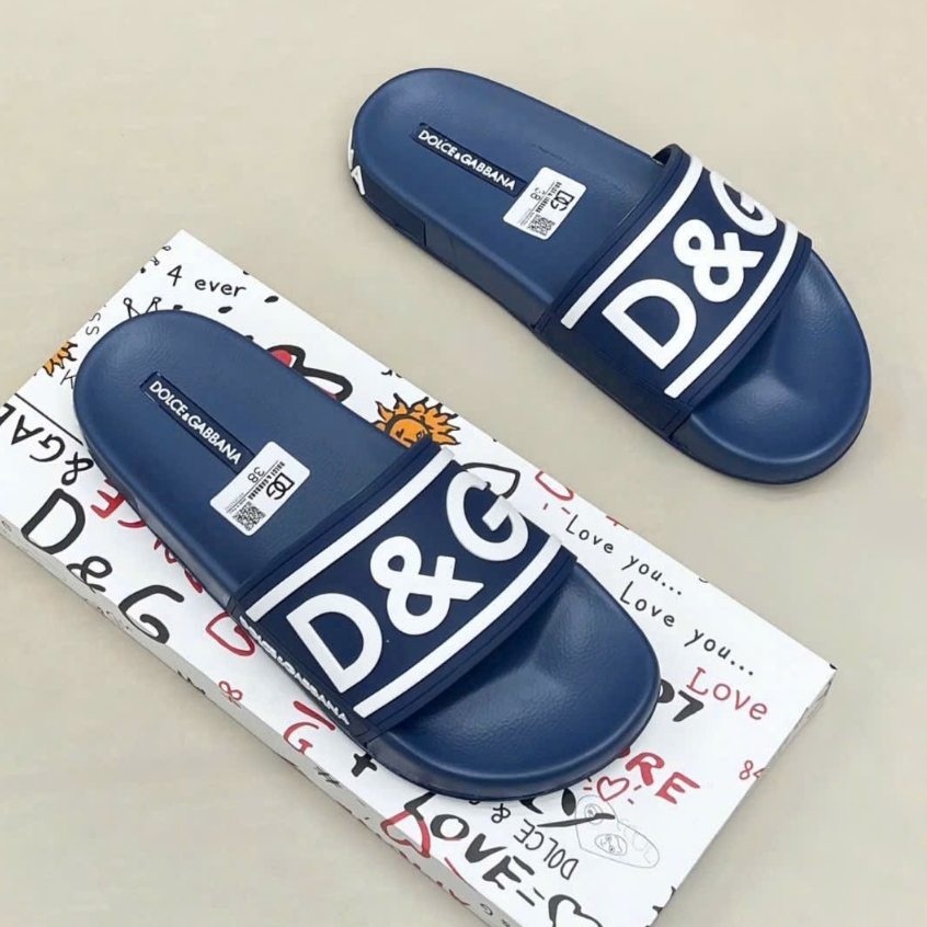 Dép Nam đế bằng DG full xanh chữ to, Thời Trang Cao Cấp năm 2025 đủ size 35-44