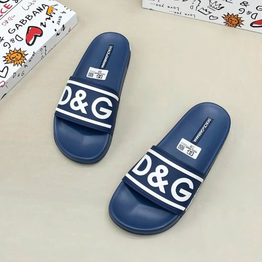 Dép Nam đế bằng DG full xanh chữ to, Thời Trang Cao Cấp năm 2025 đủ size 35-44