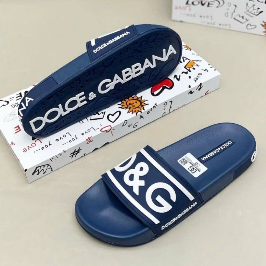 Dép Nam đế bằng DG full xanh chữ to, Thời Trang Cao Cấp năm 2025 đủ size 35-44