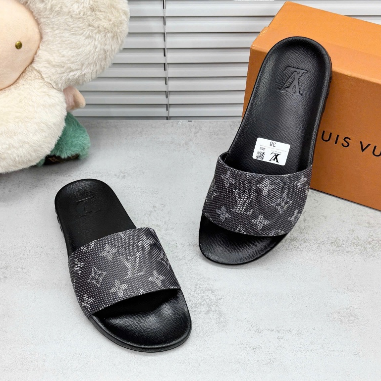 Dép Quai ngang nam nữ LV quai nét bản trendy - Dép đi chơi thời trang