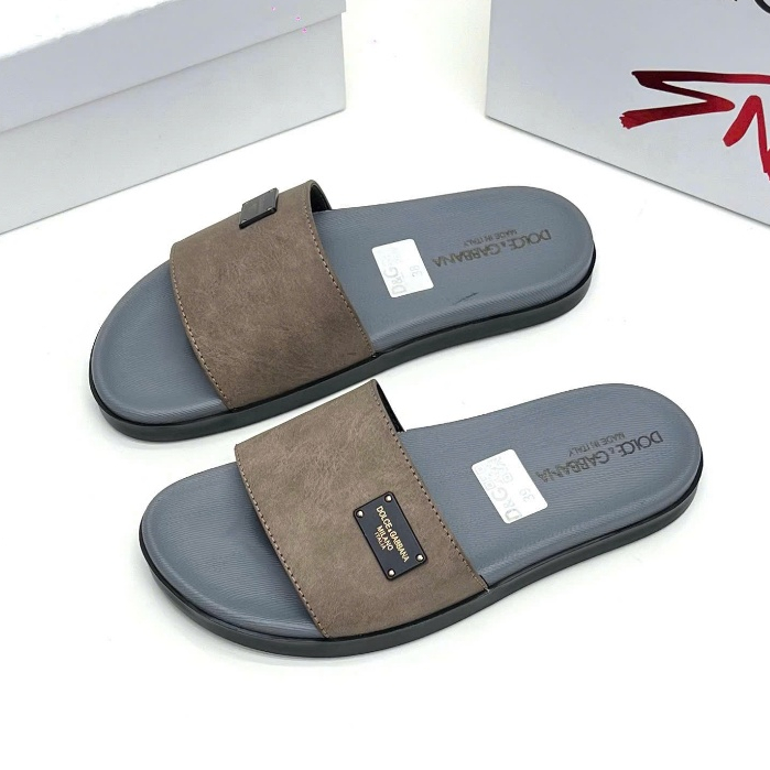 Dép lê nam quai ngang DG Mac, chất liệu quai da, dép nam boy phố đế cứng êm chân, đủ size 37-43