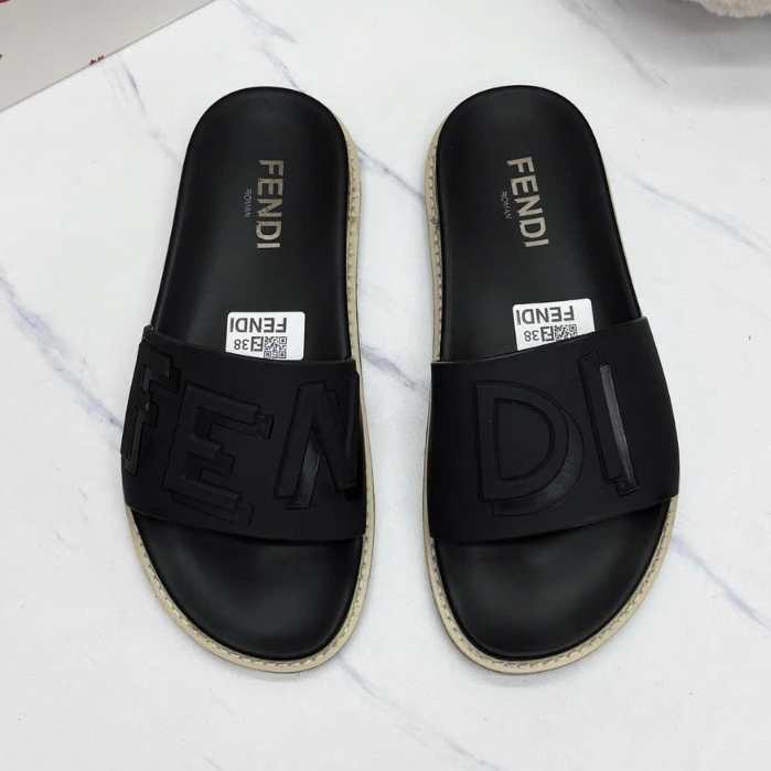 Dép nam thời trang phong cách Fendi - Quai ngang nổi bật chữ đỏ vàng đủ màu cá tính