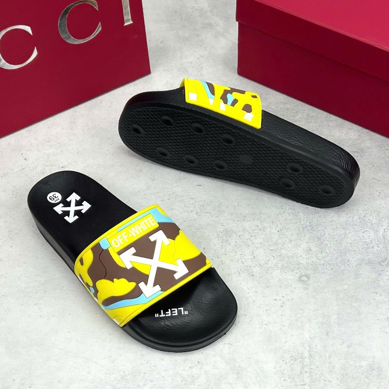 Dép lê quai ngang nam nữ cao cấp OFF WHITE màu vàng độc la, cực cháy phố, bền, HOTTEND năm 2025