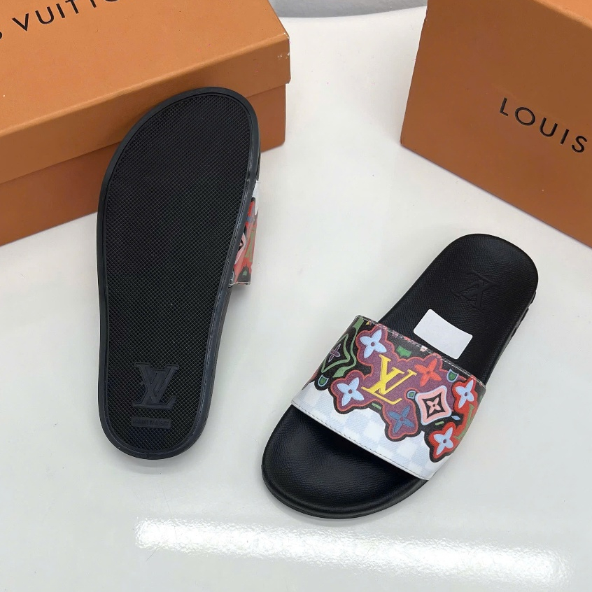 Dép Nam Quai Ngang L..ouis Vuitton Monogram Luxury Hot Trend , Dép Nam .L...V.  Đế Cao Su Siêu Êm 2025.