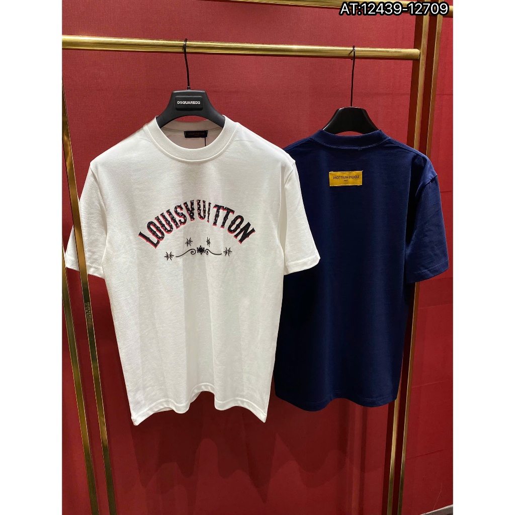 Áo thun thêu Logo vàng Lờ .Vê, có thêu mặt sau, thời trang nam chất cotton thấm hút mồ hôi. Áo thun cotton