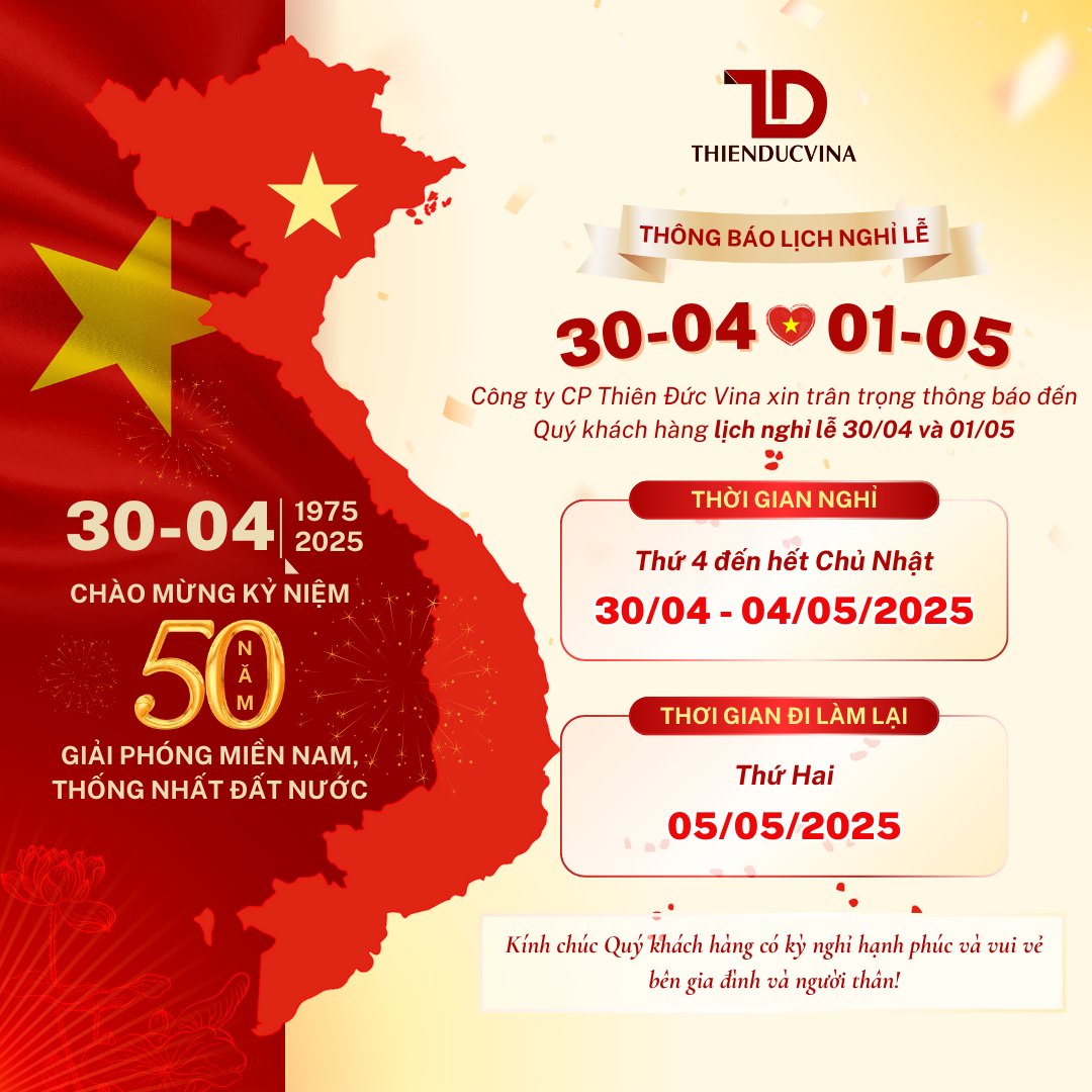 CHÀO MỪNG ĐẠI 50 NĂM NGÀY GIẢI PHÓNG MIỀN NAM THỐNG NHẤT ĐẤT NƯỚC 30/04 - NGÀY QUỐC TẾ LAO ĐỘNG 01/05 VÀ THÔNG BÁO LỊCH NGHỈ LỄ