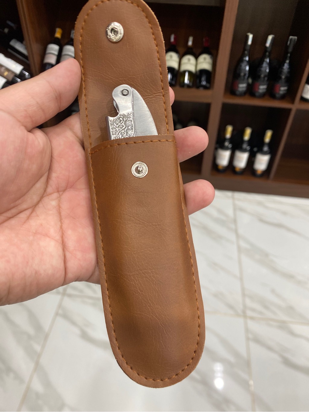 Mở rượu vang vân gỗ cao cấp Inox