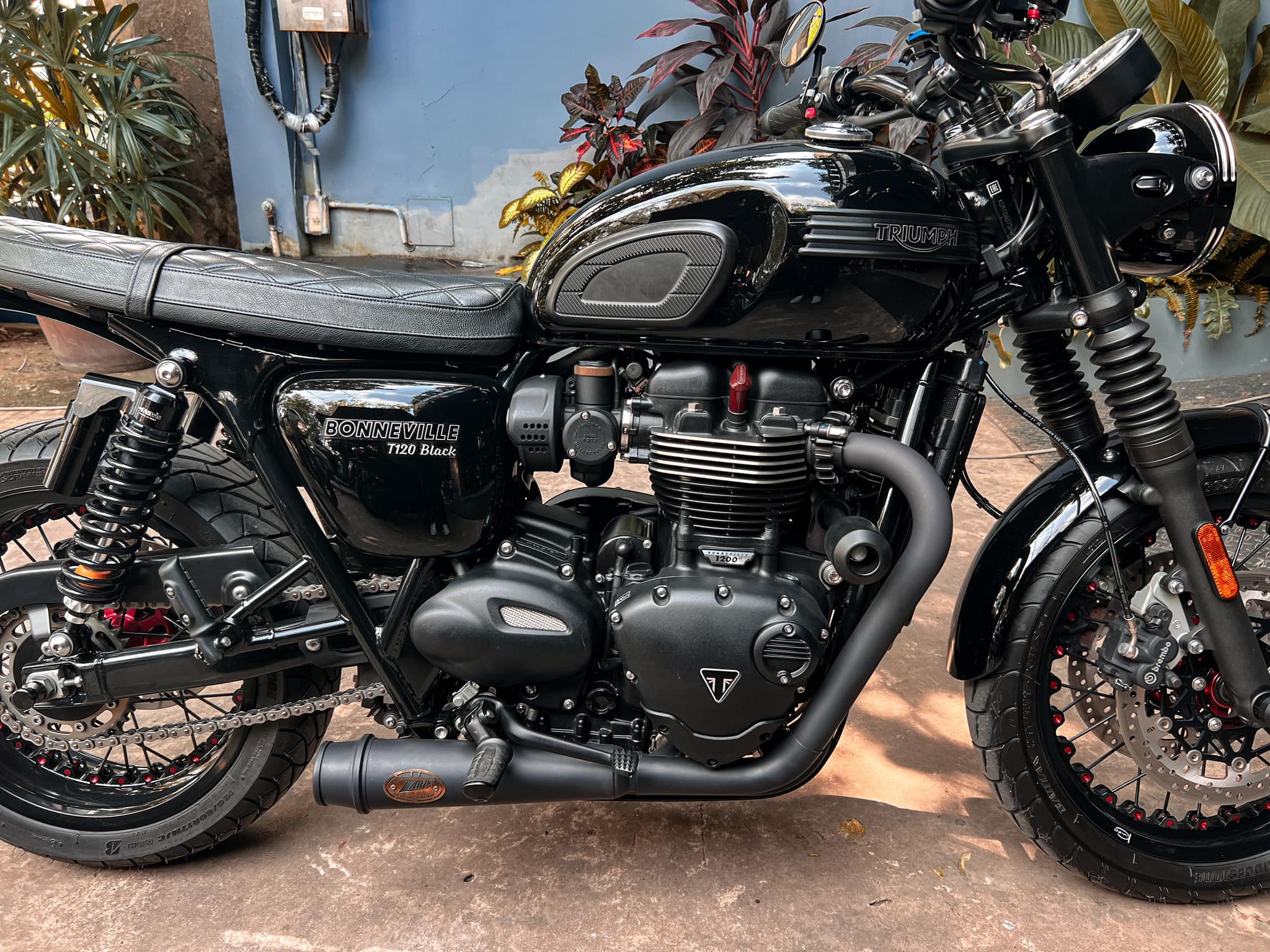 Pô Zard Full system racing ceramic Triumph T100 T120 - Black - 540