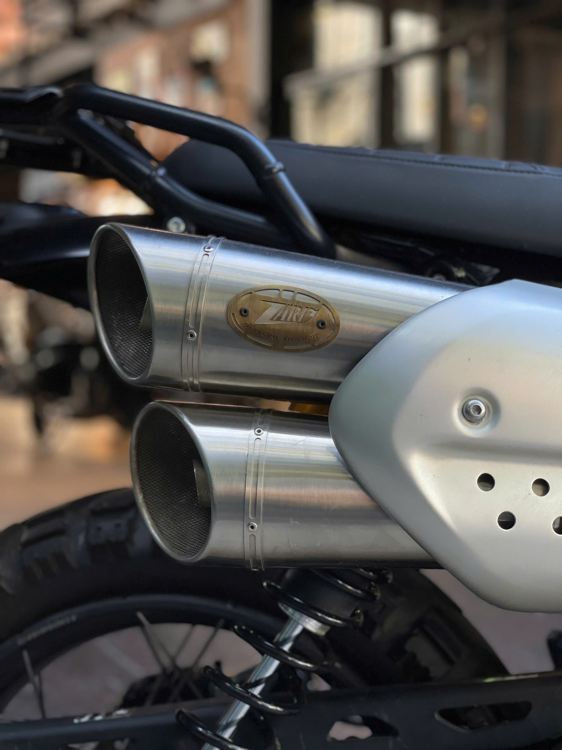 Combo Cổ pô + Pô Zard Slip on cho Triumph Scrambler 1200 – Bạc - 605KG