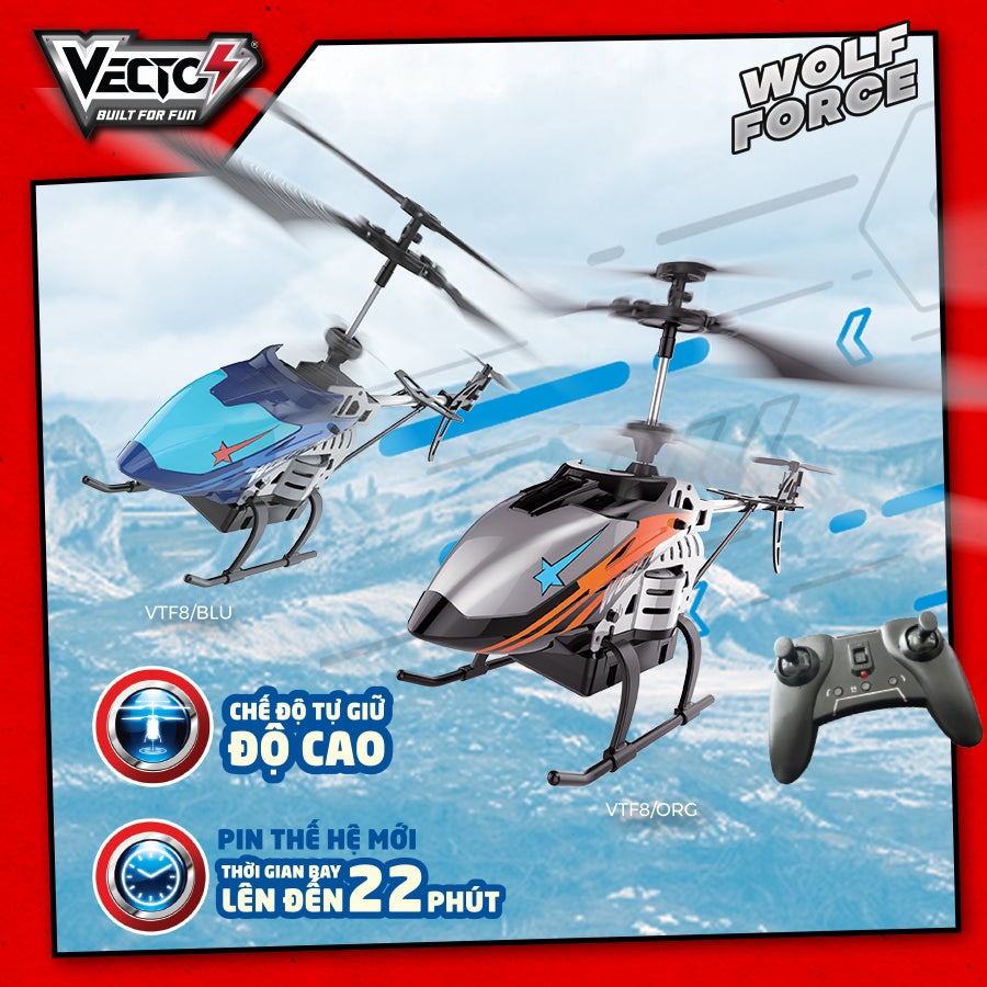 Trực thăng điều khiển từ xa WOLF FORCE (xanh dương) VECTO VTF8