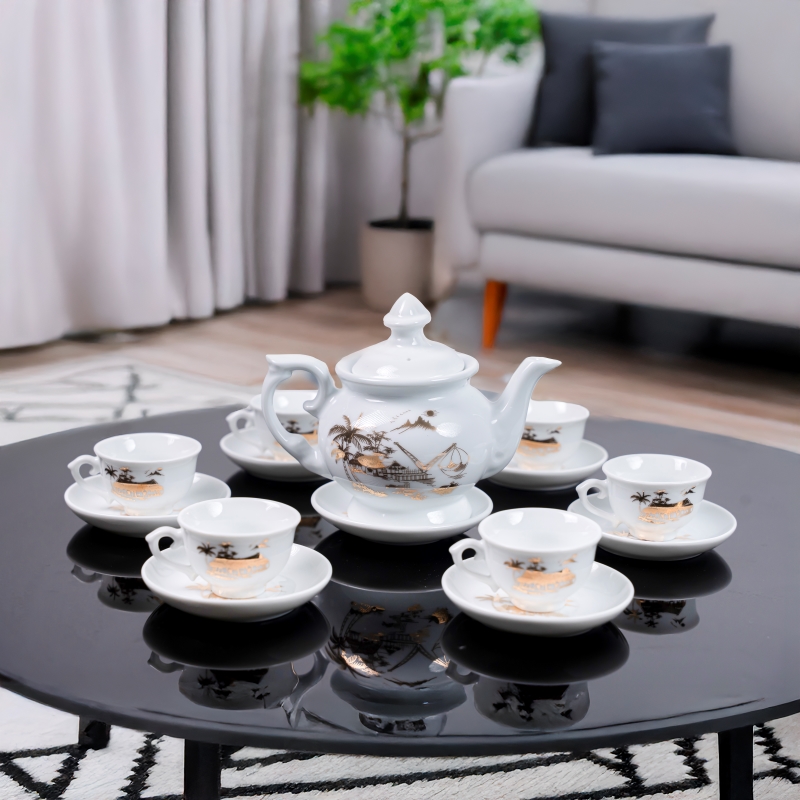 Bộ ấm chén sứ miền quê