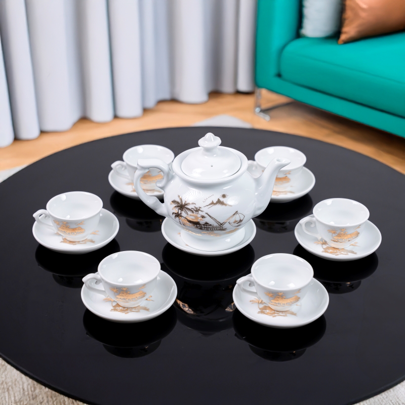 Bộ ấm chén sứ miền quê