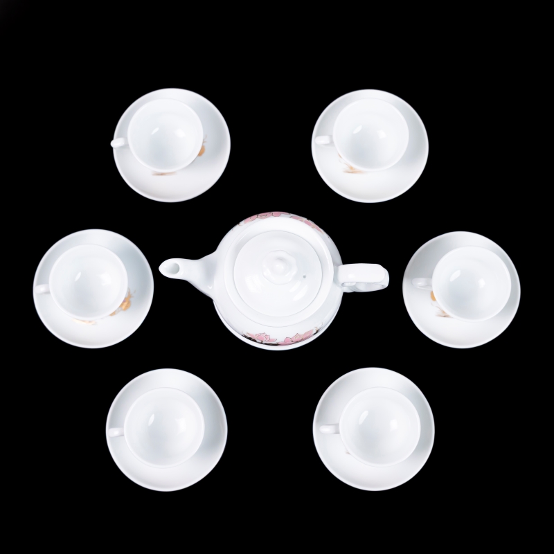 Bộ ấm chén sứ Ruby họa tiết hoa sen