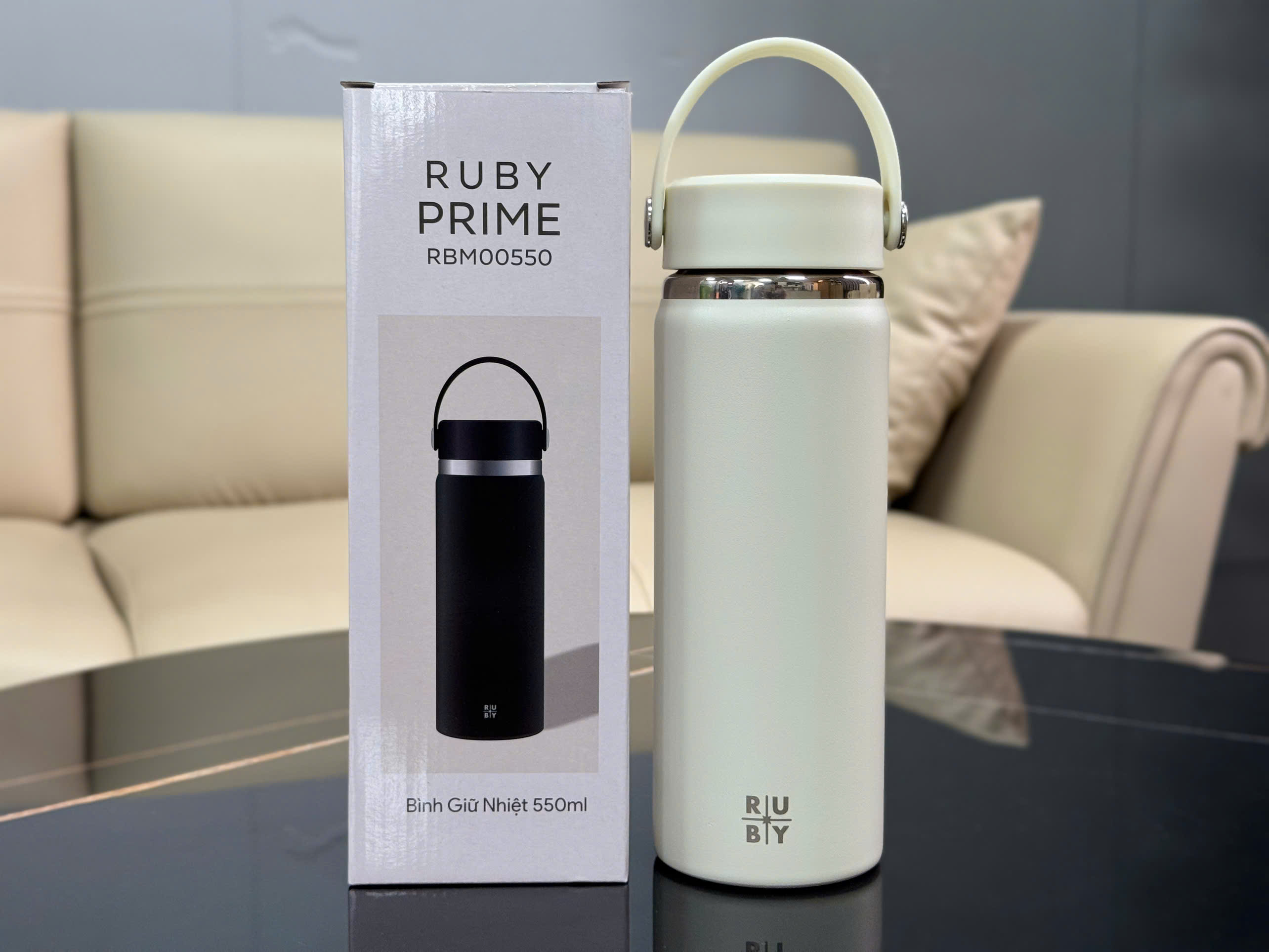 Bình Giữ Nhiệt RBM00550 Màu Trắng Kem – Quà Tặng Doanh Nghiệp Cao Cấp