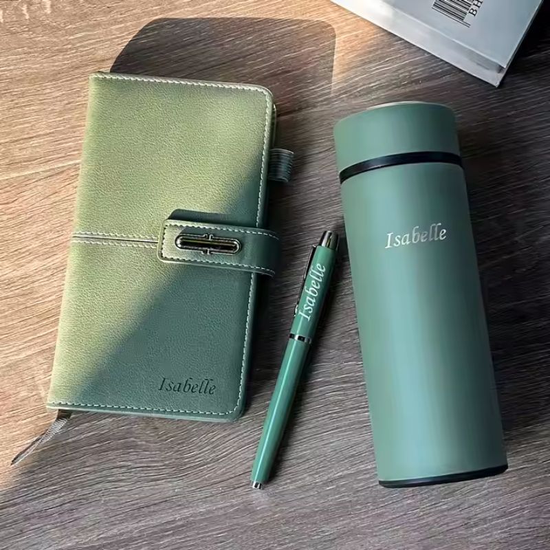 Bộ quà tặng doanh nghiệp sang trọng Bình giữ nhiệt và Sổ tay Ruby