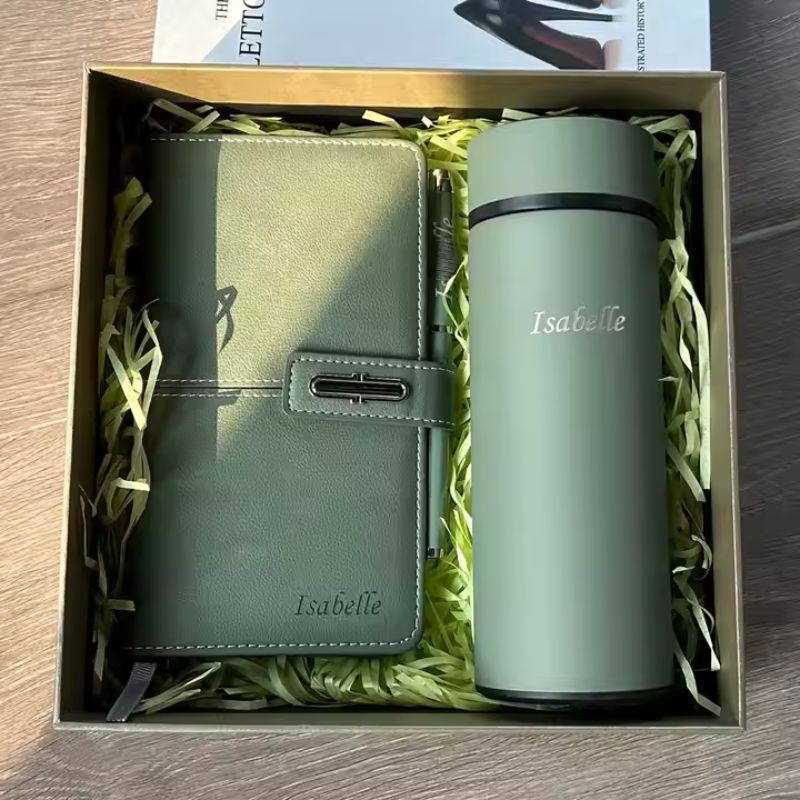 Bộ quà tặng doanh nghiệp sang trọng Bình giữ nhiệt và Sổ tay Ruby