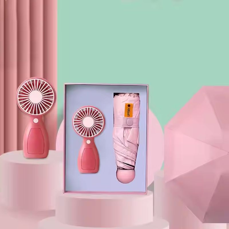 Quà tặng mùa hè Quạt mini Ô dù in logo Ruby
