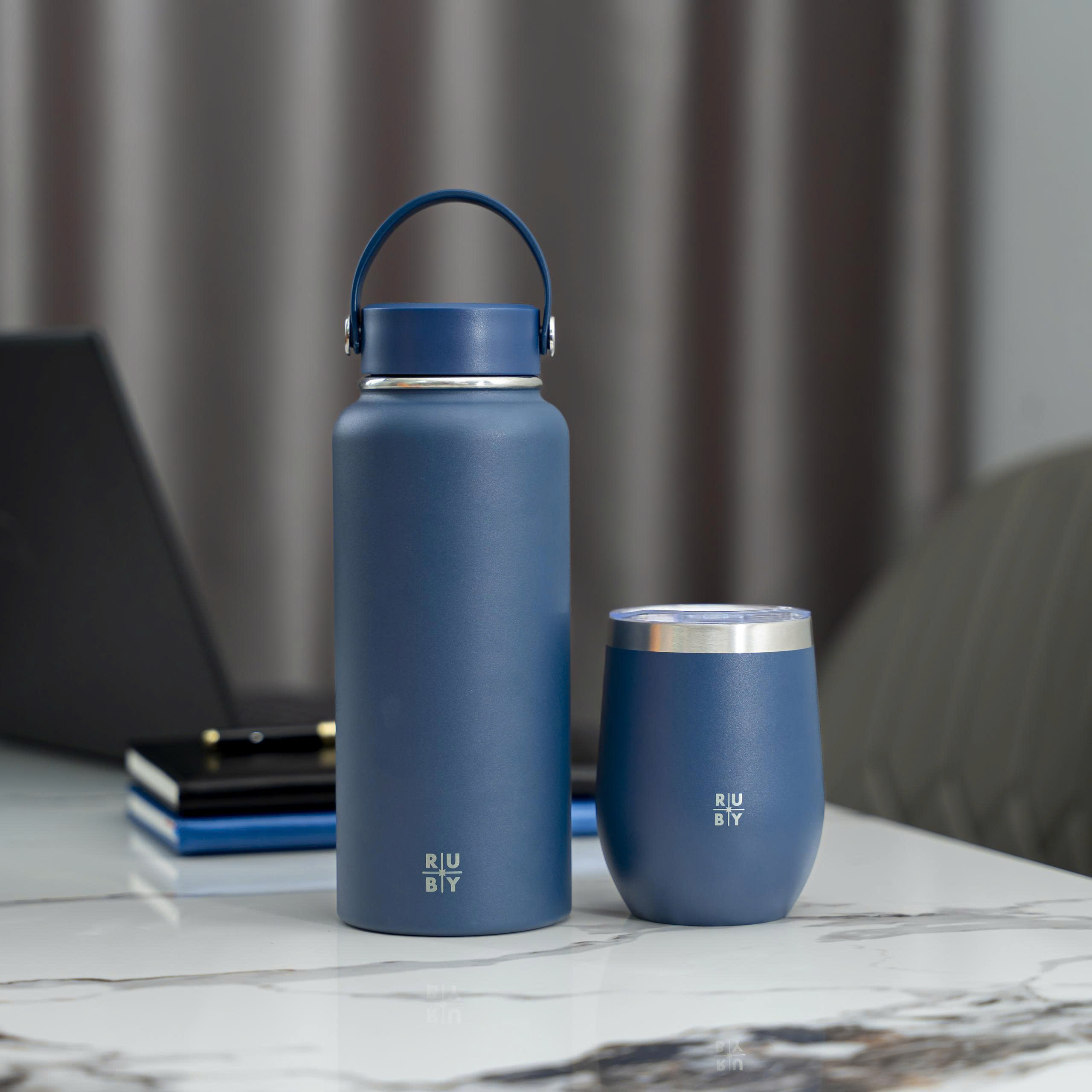 Set quà bình giữ nhiệt & cốc giữ nhiệt Ruby