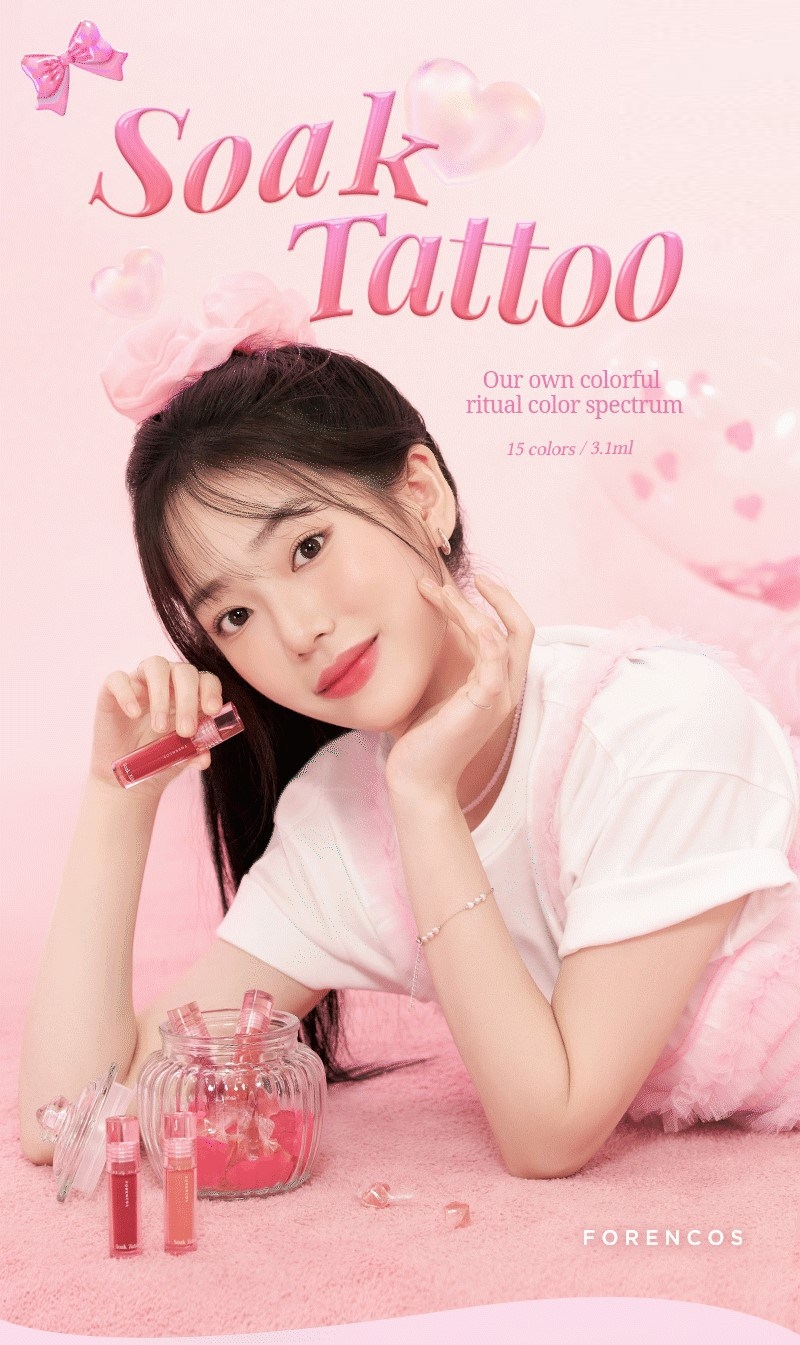 Son Lì Cao Cấp Forencos Soak Tattoo Tint Màu Aude
