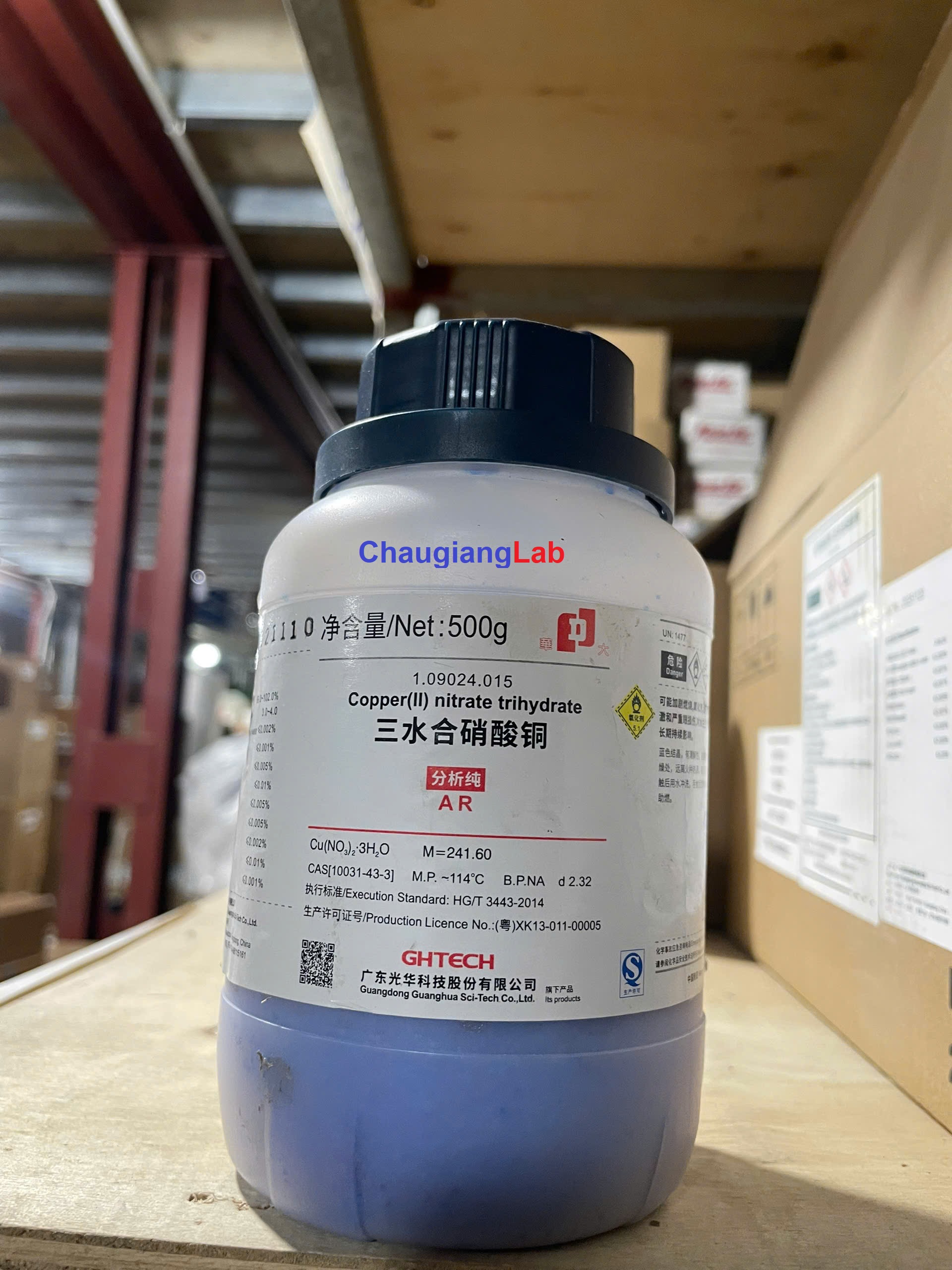 Hóa chất Copper II Nitrat - Cu(NO3)2.3H2O, JHD-Trung Quốc