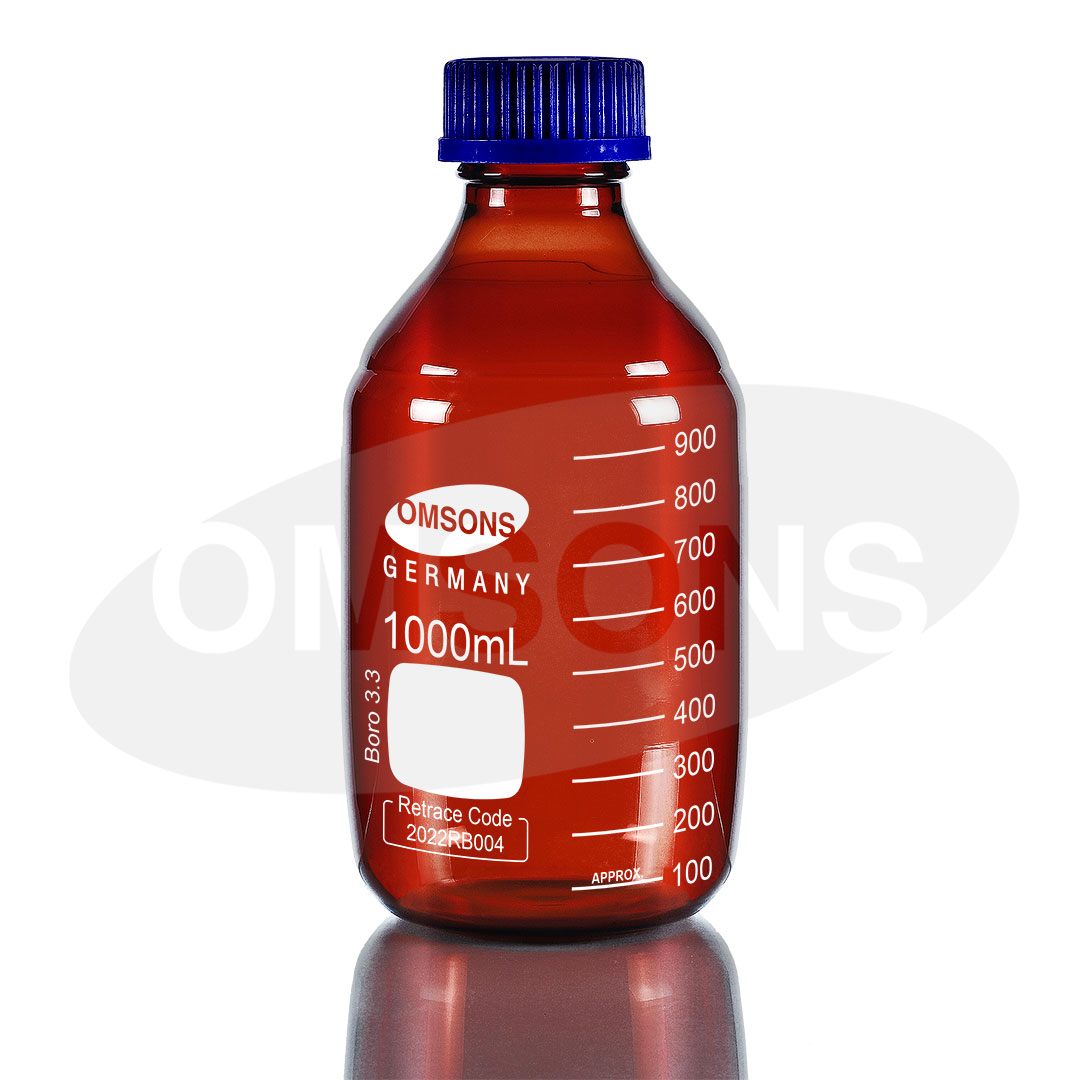 Chai trung tính nâu nắp vặn xanh 1000ml, Hãng OMSONS GERMANY