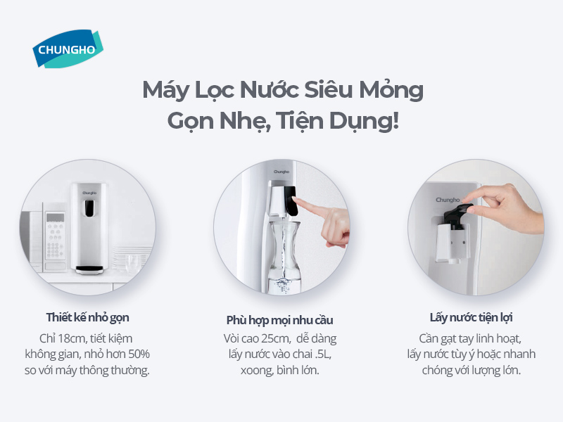 Máy lọc nước ChungHo Ambient S - Thiết kế hiện đại, phù hợp với không gian bếp gia đình