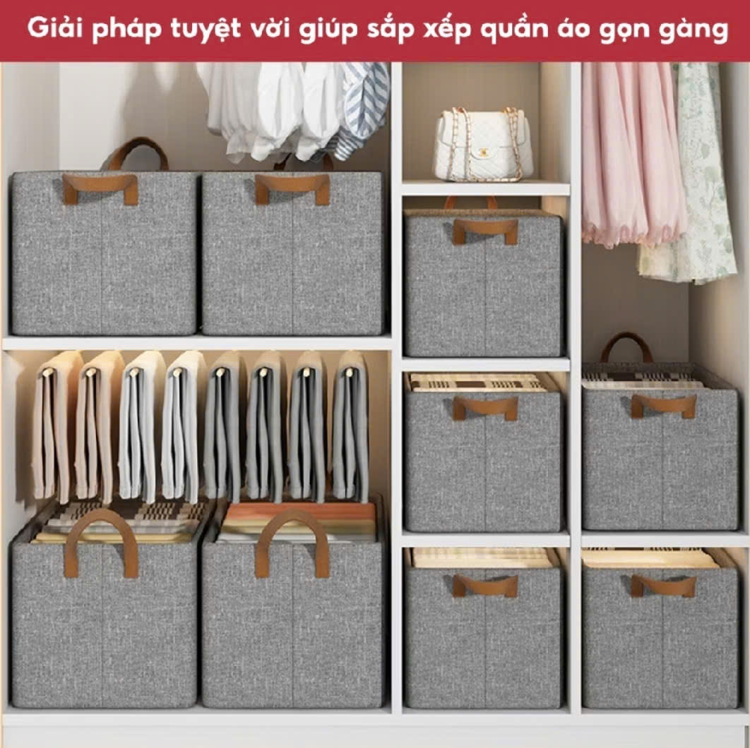 Hộp vải đựng quần áo khung cứng Living C