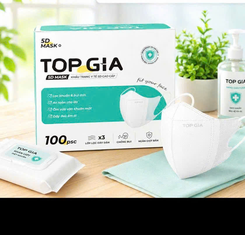 Thùng 100 Cái Khẩu trang 5D TOPGIA
