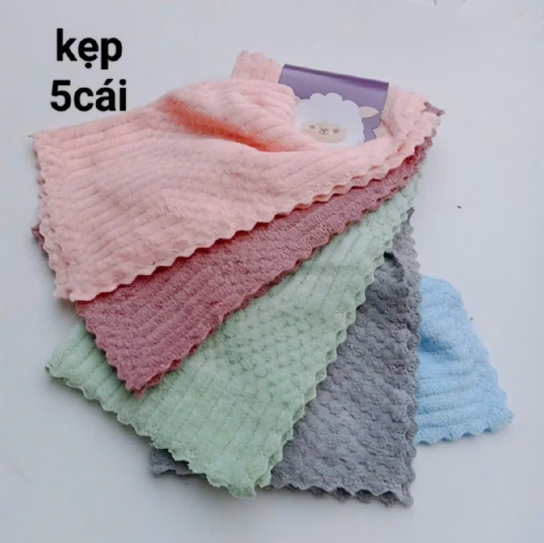 🧼✨ SET 5 KHĂN LAU BẾP ĐA NĂNG SAN HÔ