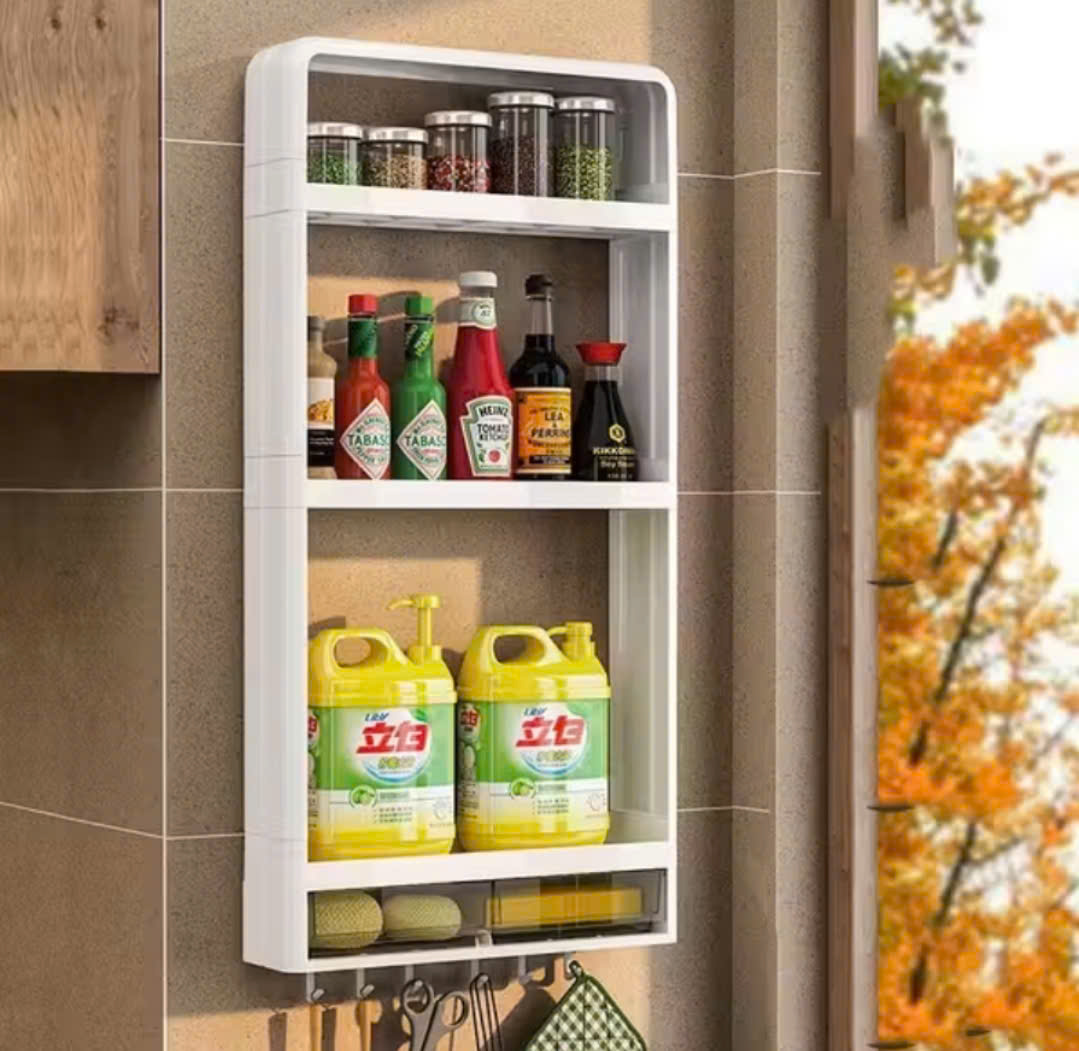 KỆ GIA VỊ TREO TƯỜNG 4 tầng để đồ