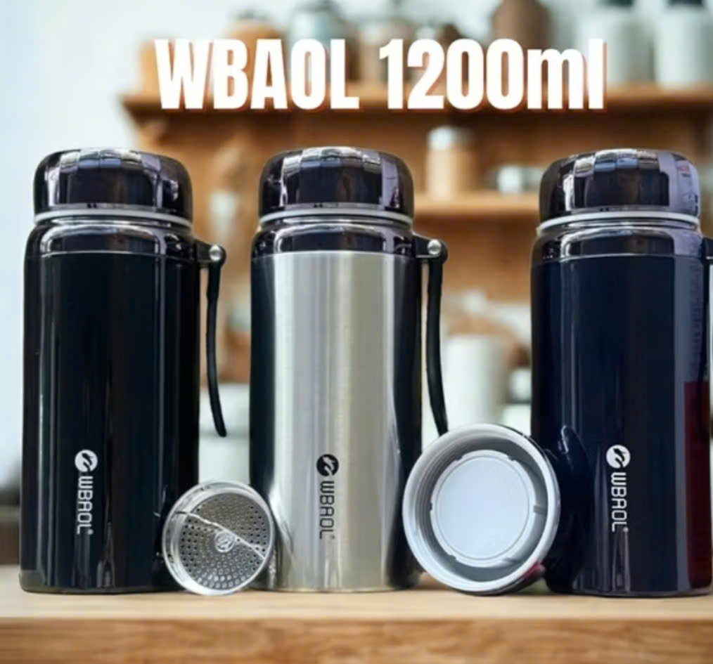 Bình Giữ Nhiệt Cao Cấp WBAOL nắp kim cương 1200ml