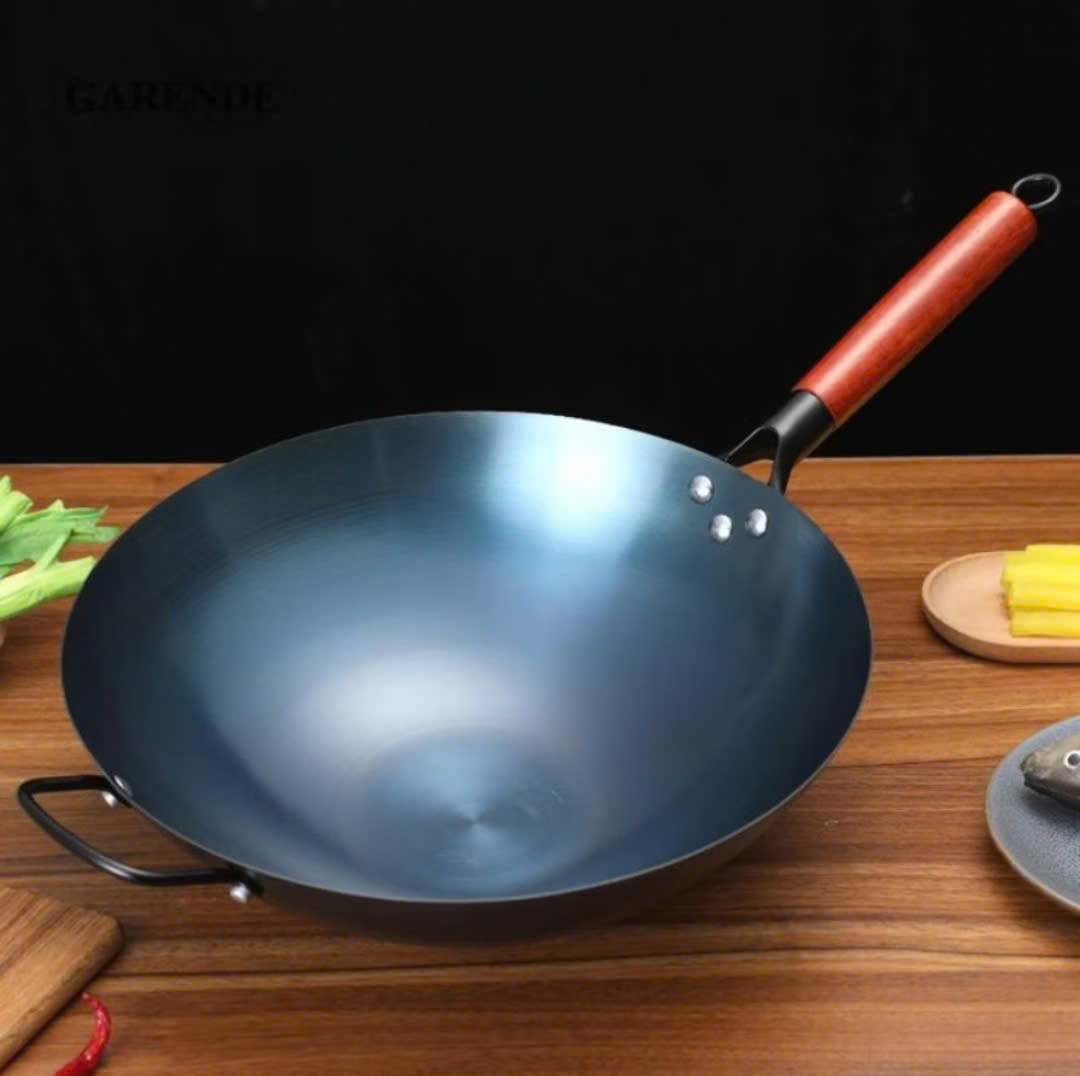 Chảo thép tay cán gỗ SIZE 36CM