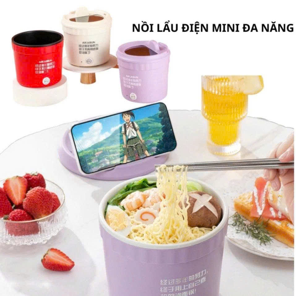 Nồi Lẩu Điện Mini Đa Năng - Ca Nấu Mì Ăn Liền, Cốc Ăn Lẩu Cô Đơn