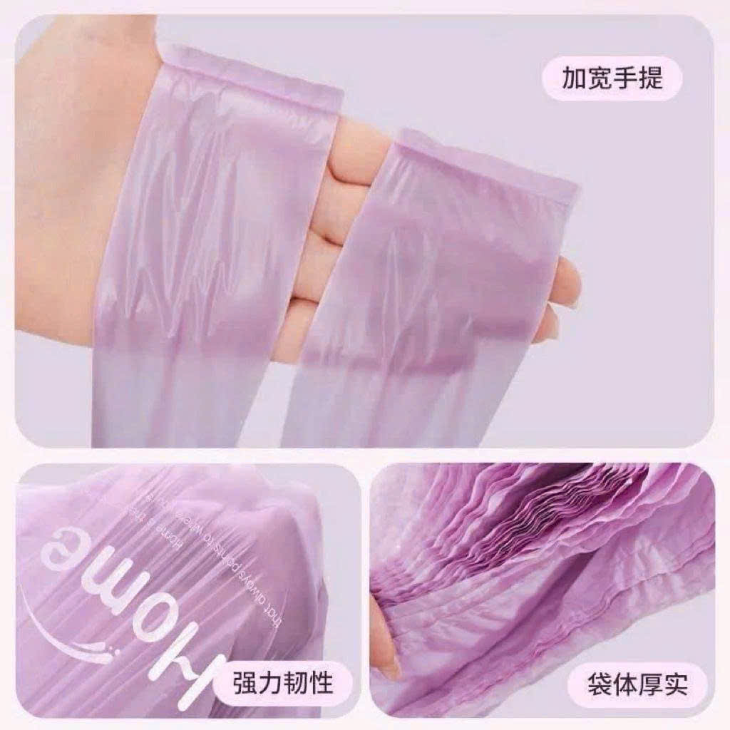 SET 50 TÚI ĐỰNG RÁC TÍM CÓ QUAI XÁCH