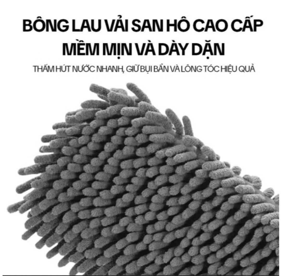 CÂY LAU NHÀ TỰ VẮT THÔNG MINH KÈM 3 BÔNG