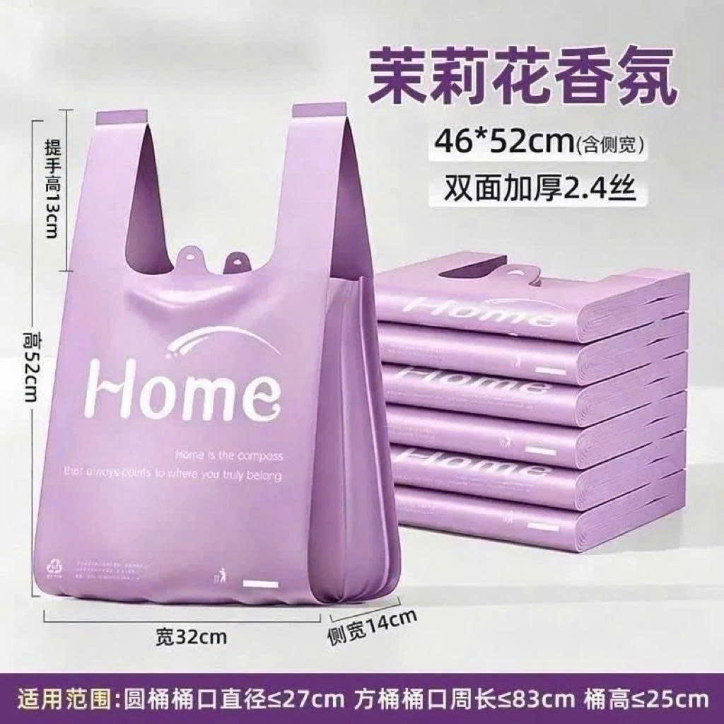 SET 50 TÚI ĐỰNG RÁC TÍM CÓ QUAI XÁCH