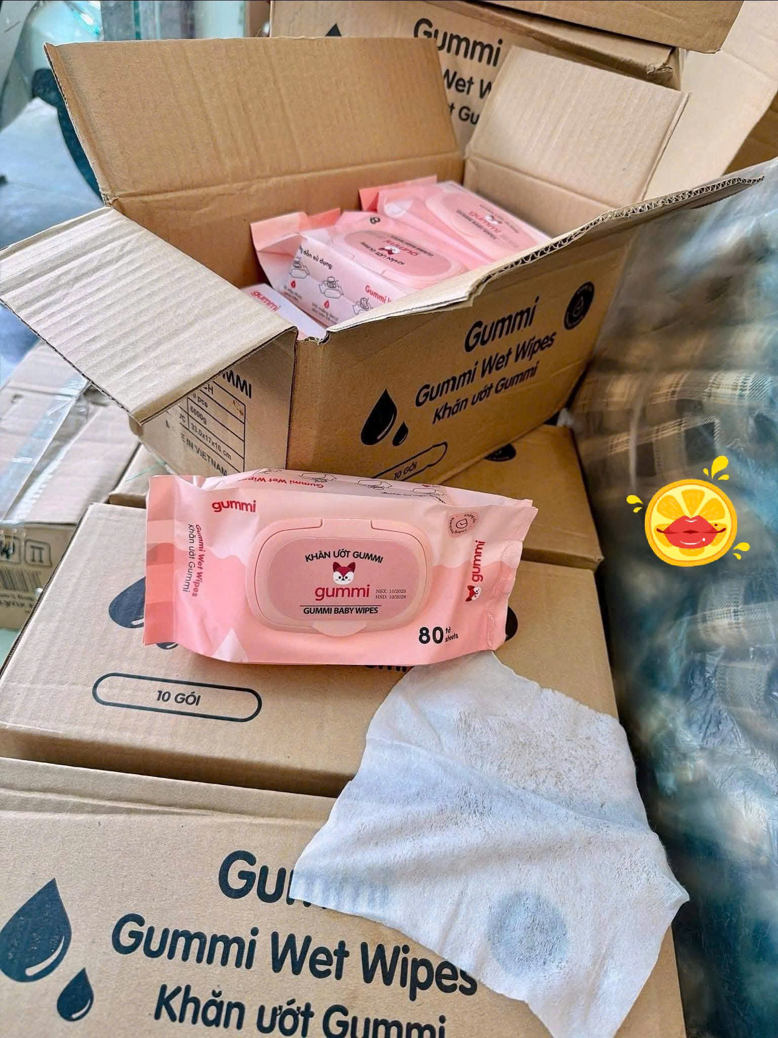 set 10 gói khăn ướt gummi